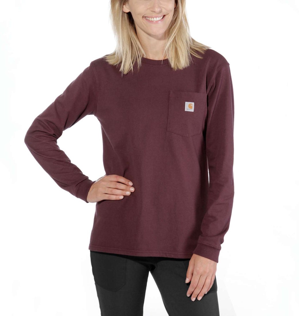 Koszulka Carhartt WK126 Workwear Pocket L/S Wine