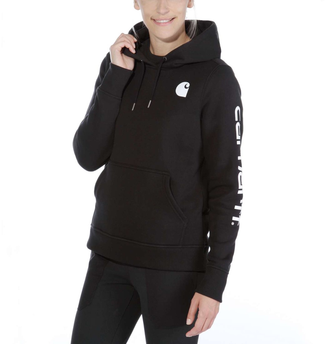 Bluza Carhartt Clarksburg Sleeve Logo Hooded Black