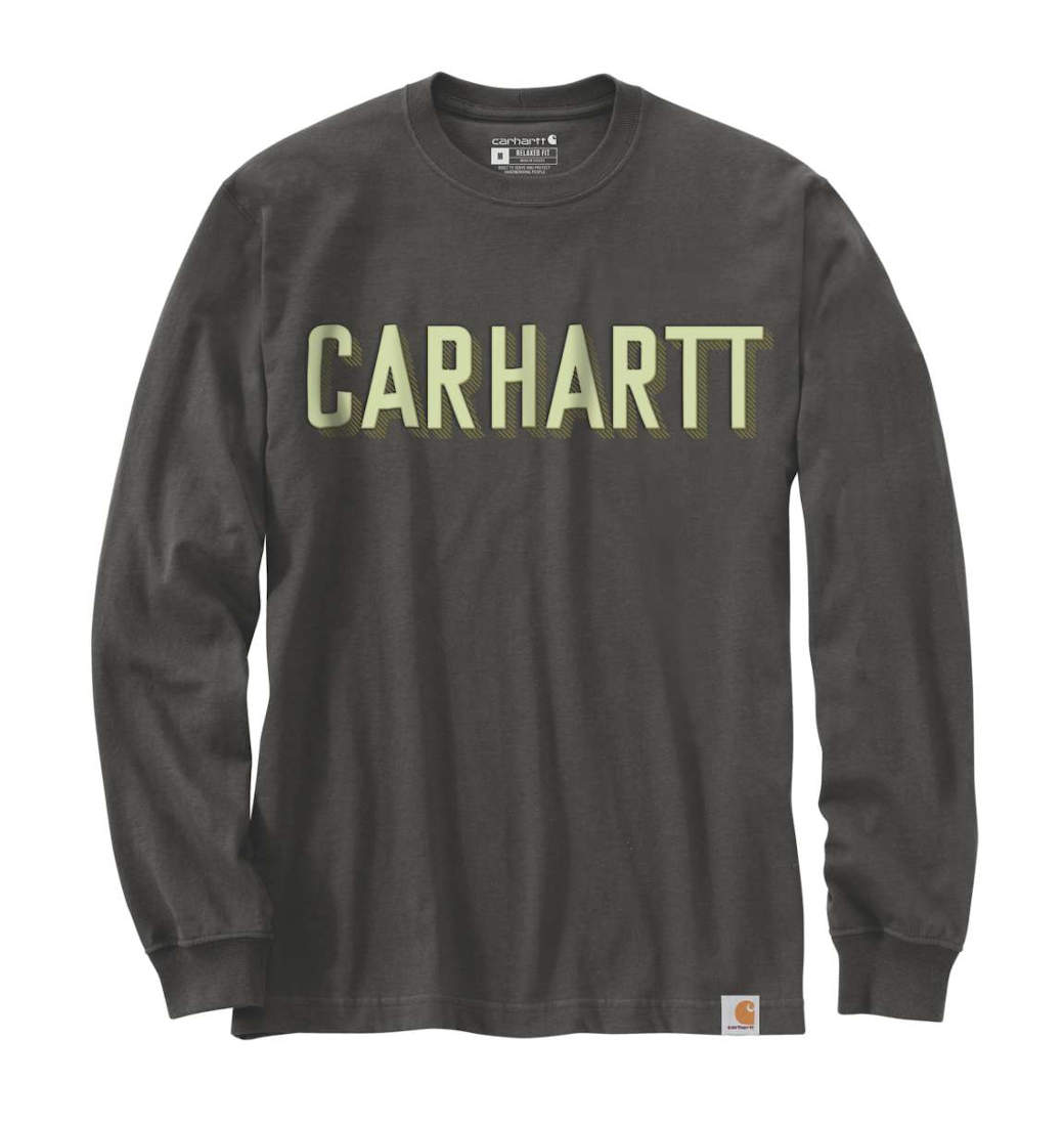 Koszulka Carhartt  Long Sleeve Logo Gra Peat