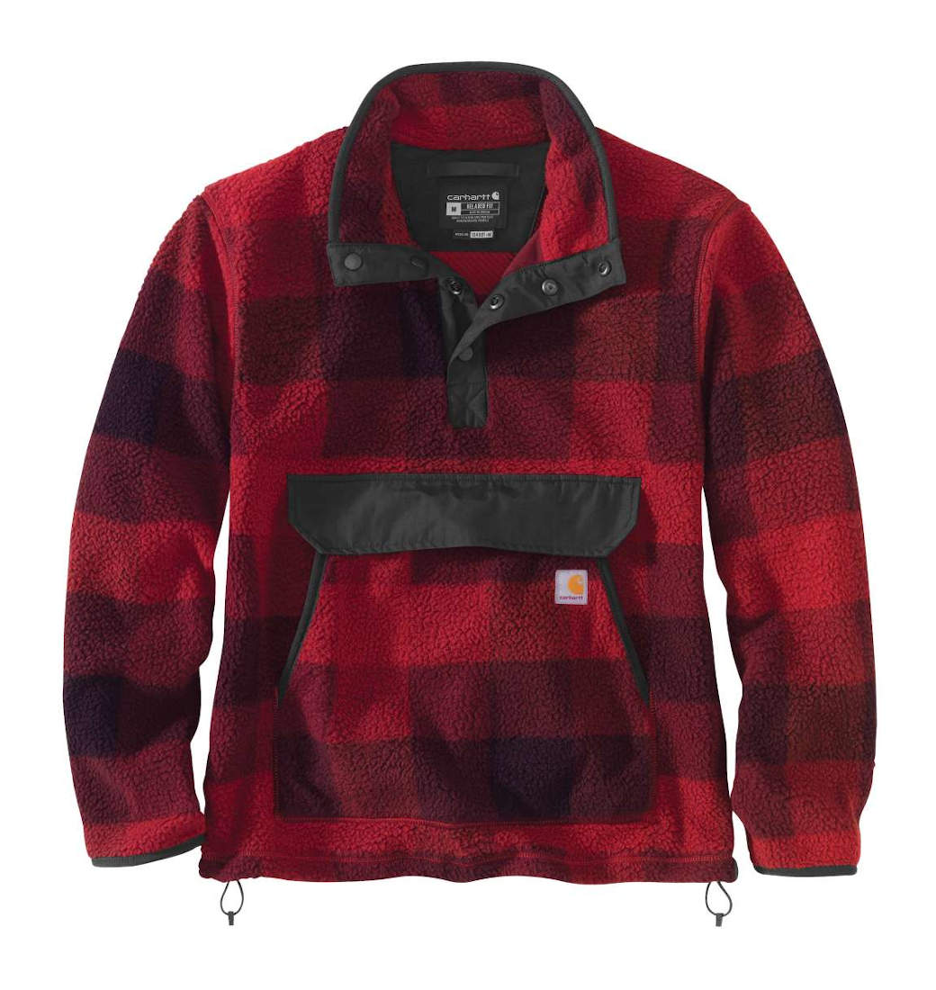 Polar Carhartt Fleece Pullover Oxblood Plaid