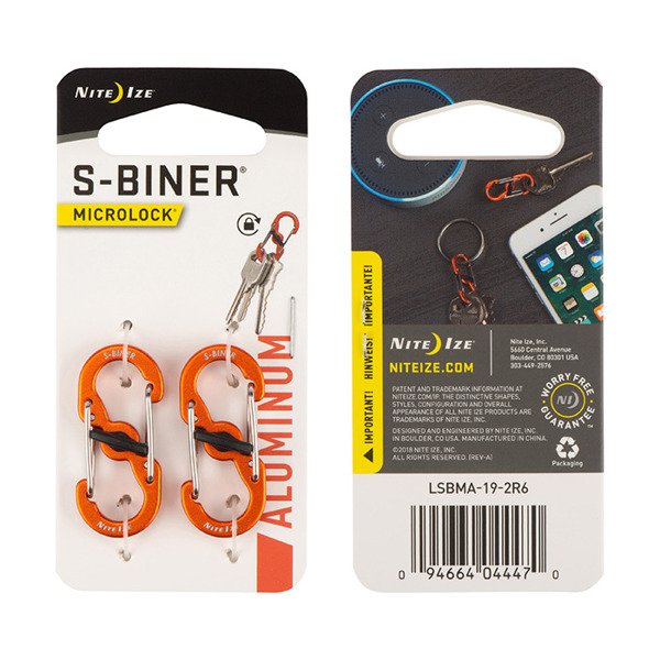 Karabinek Nite Ize S-Biner MicroLock Alu Pomarańcz