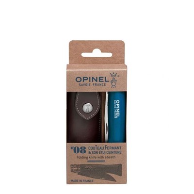 Opinel Nóż Colorama 08 Blue+ rzemień+ etui