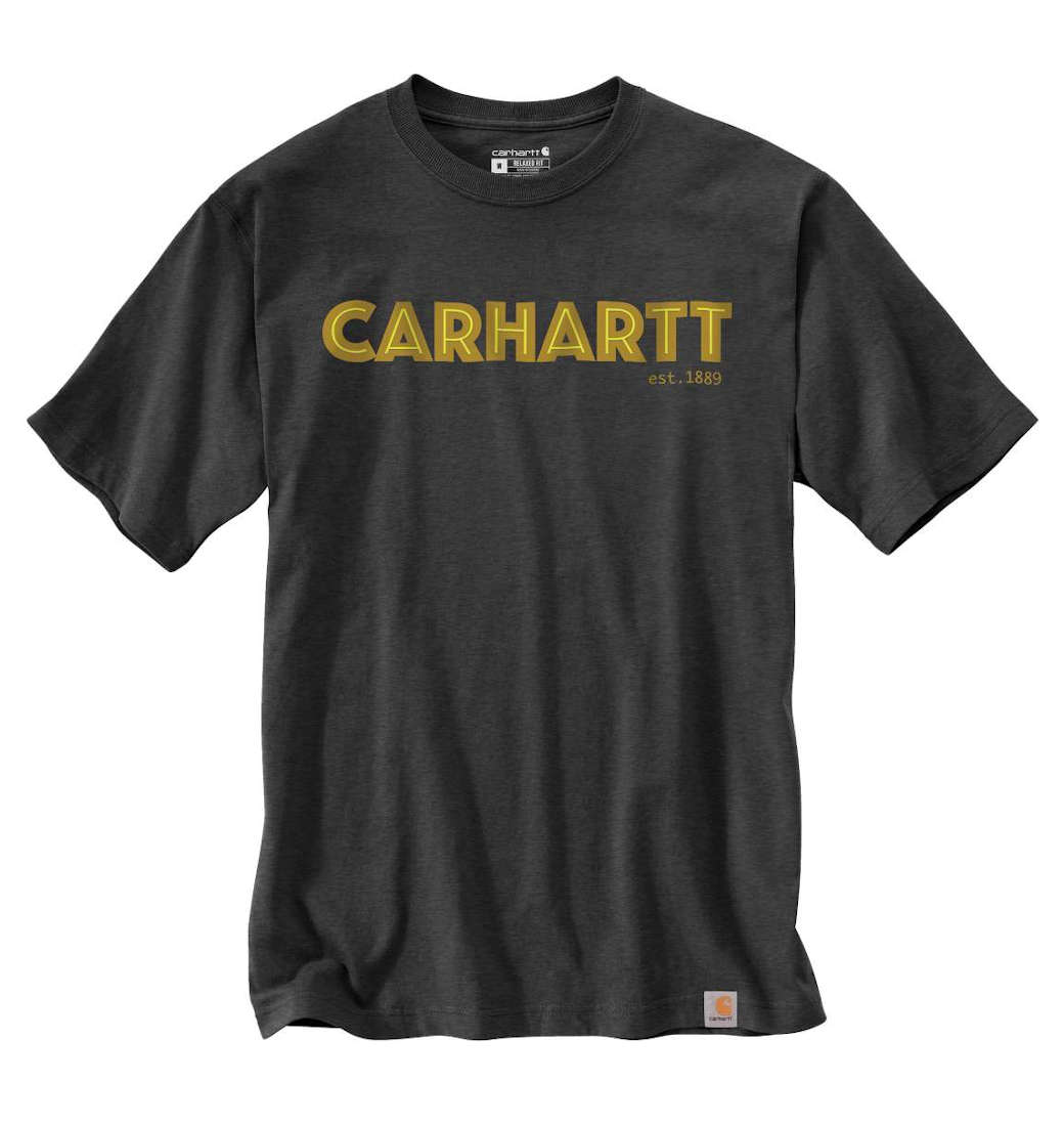 Koszulka Carhartt Heavyweight Logo Relaxed Carbon