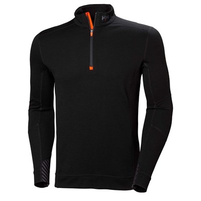 Koszulka termo Helly Hansen Lifa Merino Zip Black