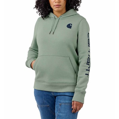 Bluza Carhartt Clarksburg Sleeve Logo Hooded Jade