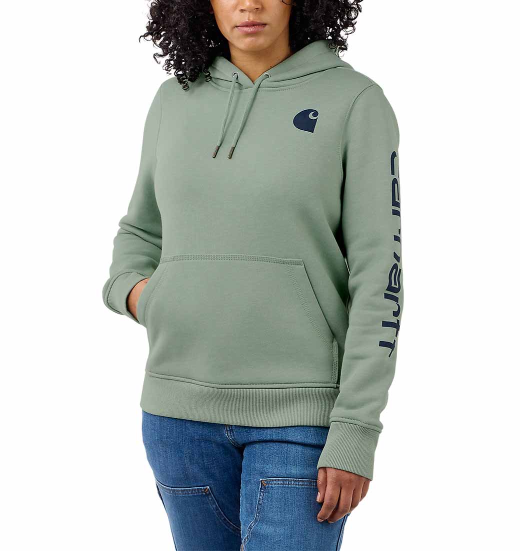 Bluza Carhartt Clarksburg Sleeve Logo Hooded Jade