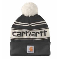 Czapka Carhartt Knit PomPom Cuffed Logo Black