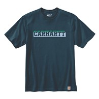 Koszulka Carhartt Heavyweight Logo Night Blue