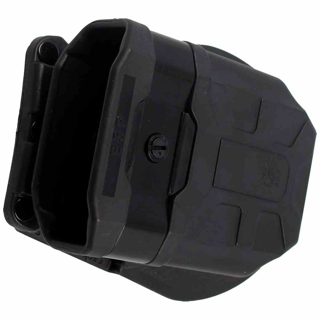 Detaliu husa tactica ESP cu sistem de prindere MOLLE, cusaturi ranforsate si design ergonomic.