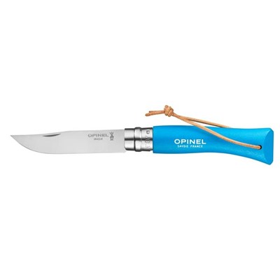 Opinel Nóż Colorama 07 Cyan Blue rzemień