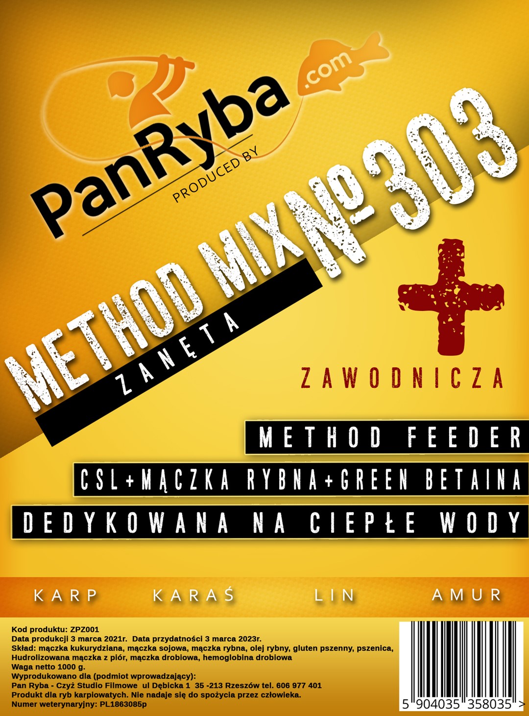 Zanęta Method Feeder 303 + Zawodnicza Pan Ryba