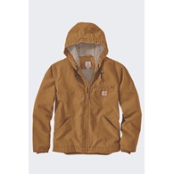 Kurtka Carhartt Washed Duck Sherpa Lined Brown