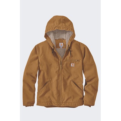 Kurtka Carhartt Washed Duck Sherpa Lined Brown