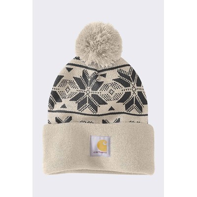 Czapka Carhartt Knit Pom Jacquard Beanie Oat Milk