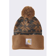 Czapka Carhartt Knit Pom Jacquard Beanie Brown